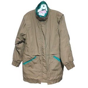 Vintage Arctic Sun Coat Size Small Womens Unisex Mens Jacket Tan Teal 80s Winter